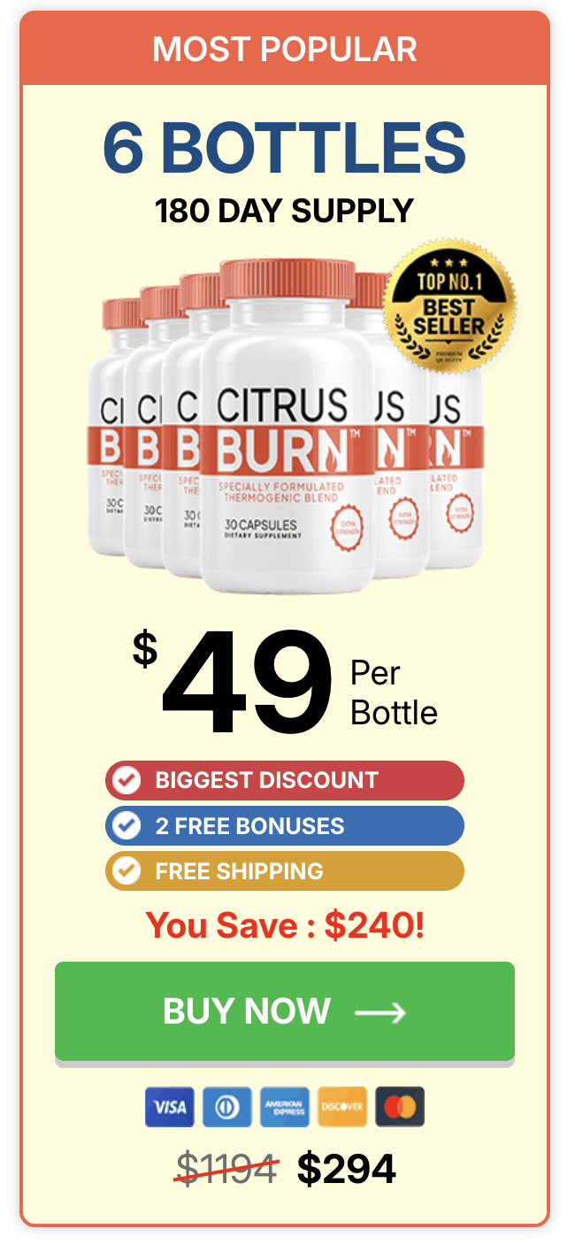 CitrusBurn ingredients label and benefits